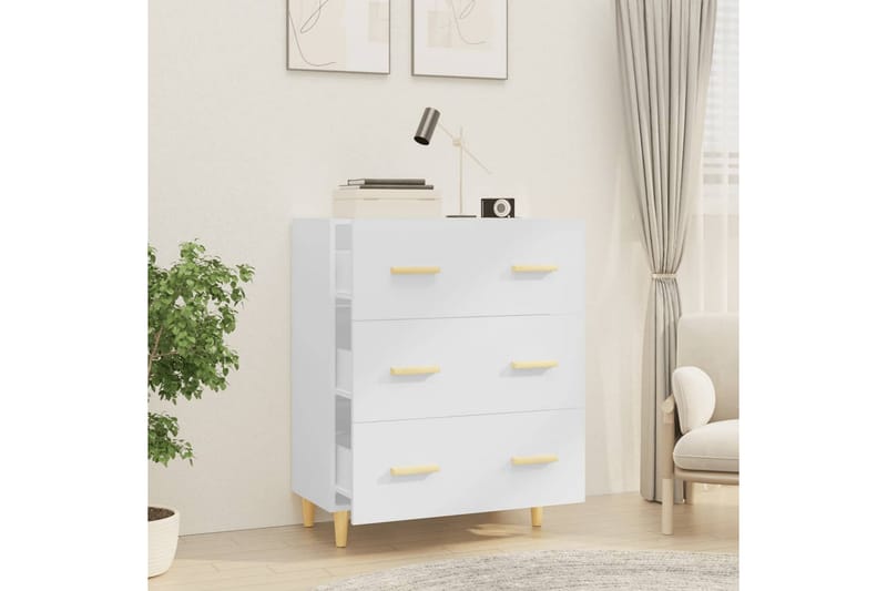 beBasic Skjenk høyglans hvit 70x34x90 cm konstruert tre - Hvit - Sideboard & skjenker