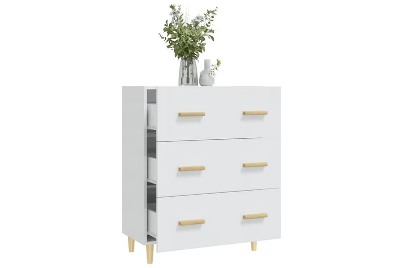 beBasic Skjenk høyglans hvit 70x34x90 cm konstruert tre - Hvit - Sideboard & skjenker