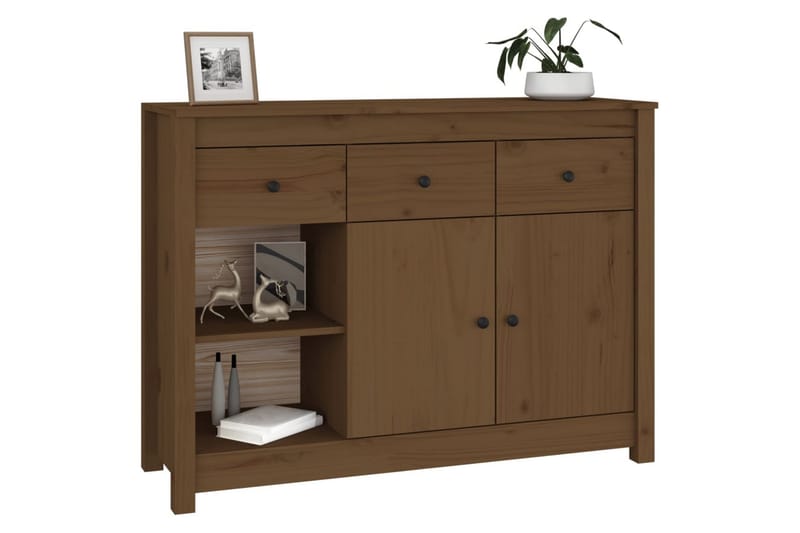 beBasic Skjenk honningbrun 100x35x74 cm heltre furu - Brun - Oppbevaring - Oppbevaringsmøbler - Sideboard & skjenker