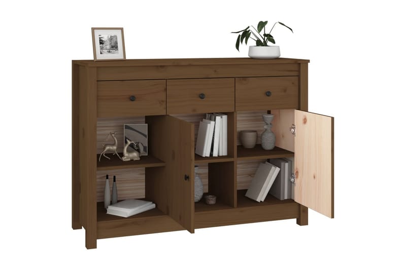 beBasic Skjenk honningbrun 100x35x74 cm heltre furu - Brun - Oppbevaring - Oppbevaringsmøbler - Sideboard & skjenker
