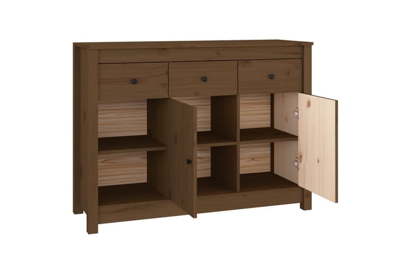 beBasic Skjenk honningbrun 100x35x74 cm heltre furu - Brun - Oppbevaring - Oppbevaringsmøbler - Sideboard & skjenker