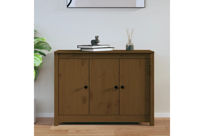 beBasic Skjenk honningbrun 100x35x74 cm heltre furu - Brun - Sideboard & skjenker