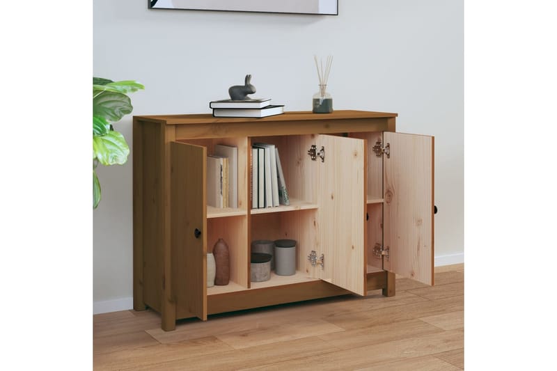 beBasic Skjenk honningbrun 100x35x74 cm heltre furu - Brun - Oppbevaring - Oppbevaringsmøbler - Sideboard & skjenker