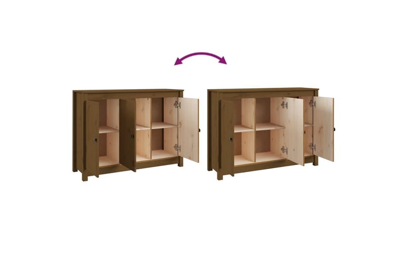 beBasic Skjenk honningbrun 100x35x74 cm heltre furu - Brun - Oppbevaring - Oppbevaringsmøbler - Sideboard & skjenker