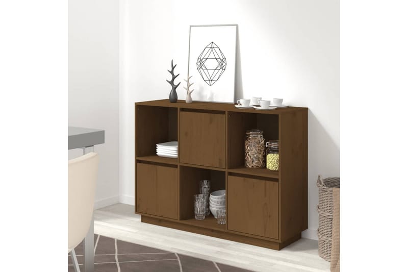 beBasic Skjenk honningbrun 110,5x35x80 heltre furu - Brun - Oppbevaring - Oppbevaringsmøbler - Sideboard & skjenker