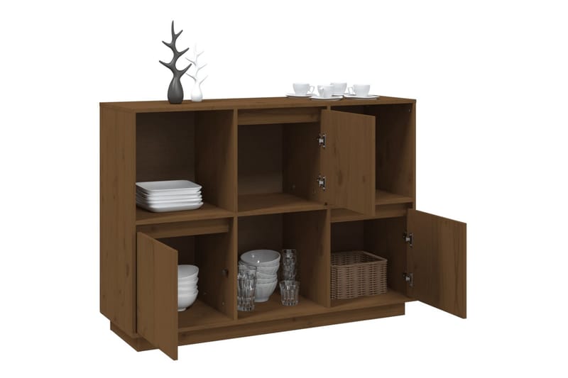 beBasic Skjenk honningbrun 110,5x35x80 heltre furu - Brun - Oppbevaring - Oppbevaringsmøbler - Sideboard & skjenker