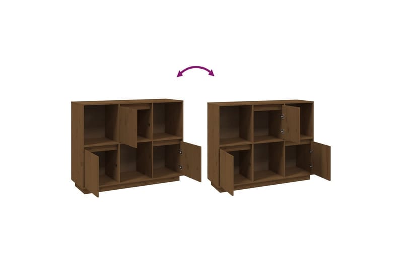 beBasic Skjenk honningbrun 110,5x35x80 heltre furu - Brun - Oppbevaring - Oppbevaringsmøbler - Sideboard & skjenker