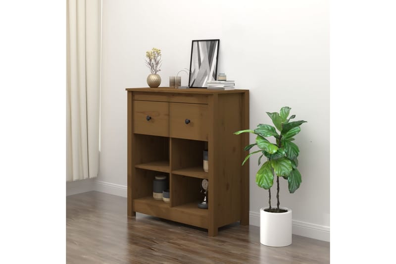 beBasic Skjenk honningbrun 70x35x80 heltre furu - Brun - Oppbevaring - Oppbevaringsmøbler - Sideboard & skjenker