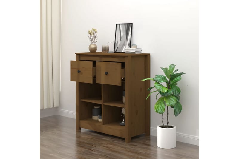 beBasic Skjenk honningbrun 70x35x80 heltre furu - Brun - Oppbevaring - Oppbevaringsmøbler - Sideboard & skjenker