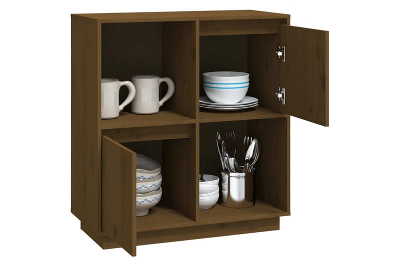 beBasic Skjenk honningbrun 74x35x80 heltre furu - Brun - Oppbevaring - Oppbevaringsmøbler - Sideboard & skjenker