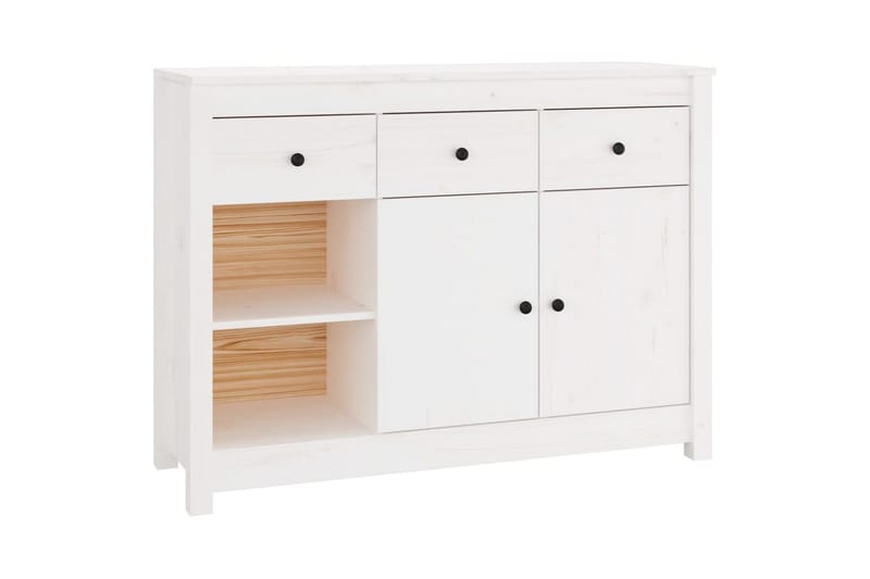 beBasic Skjenk hvit 100x35x74 cm heltre furu - Hvit - Oppbevaring - Oppbevaringsmøbler - Sideboard & skjenker