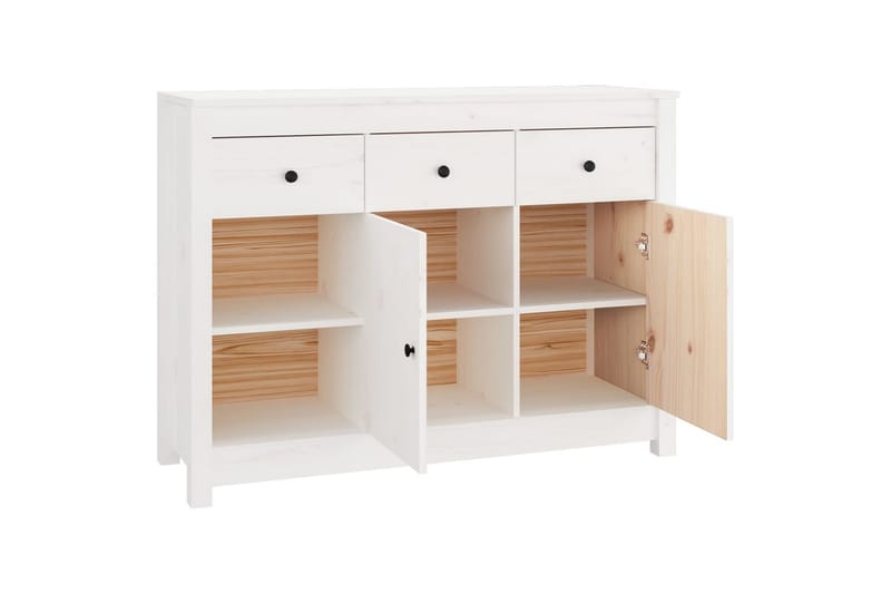 beBasic Skjenk hvit 100x35x74 cm heltre furu - Hvit - Oppbevaring - Oppbevaringsmøbler - Sideboard & skjenker