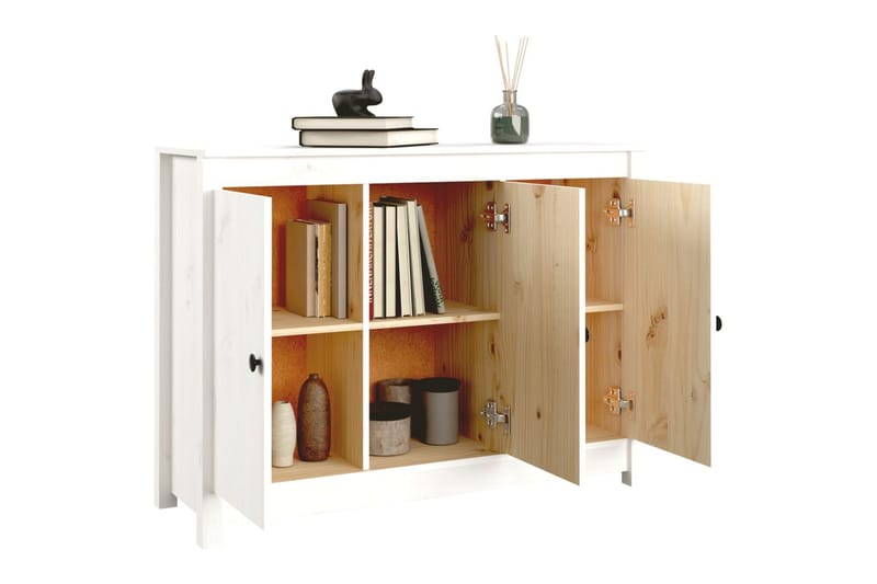 beBasic Skjenk hvit 100x35x74 cm heltre furu - Hvit - Oppbevaring - Oppbevaringsmøbler - Sideboard & skjenker