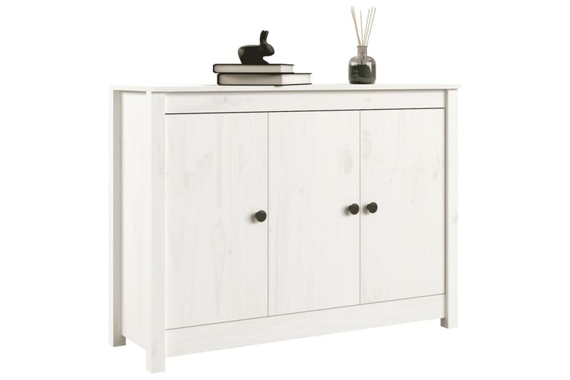 beBasic Skjenk hvit 100x35x74 cm heltre furu - Hvit - Oppbevaring - Oppbevaringsmøbler - Sideboard & skjenker