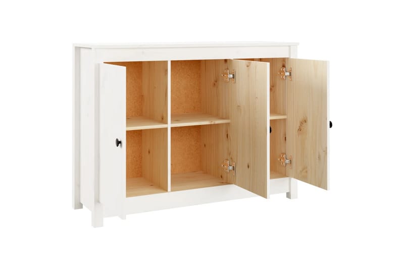 beBasic Skjenk hvit 100x35x74 cm heltre furu - Hvit - Oppbevaring - Oppbevaringsmøbler - Sideboard & skjenker