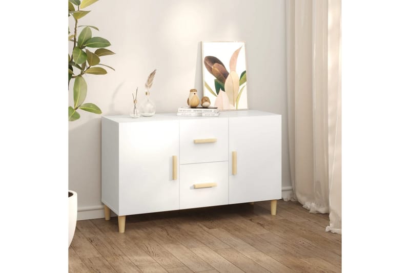 beBasic Skjenk hvit 100x36x60 cm konstruert tre - Hvit - Sideboard & skjenker