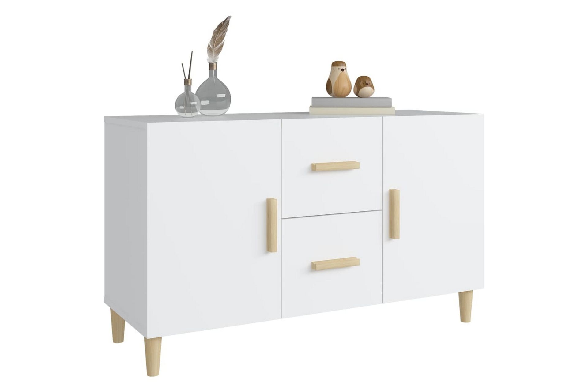 beBasic Skjenk hvit 100x36x60 cm konstruert tre - Hvit - Oppbevaring - Oppbevaringsmøbler - Sideboard & skjenker