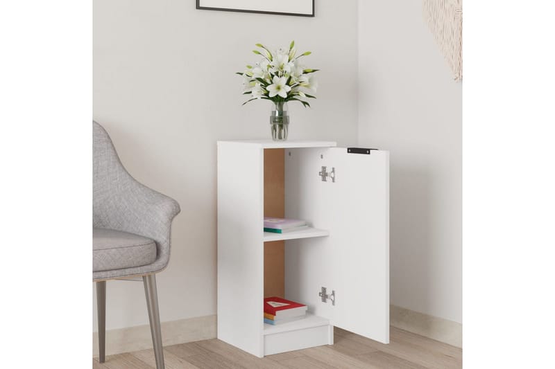 beBasic Skjenk hvit 30x30x70 cm konstruert tre - Hvit - Sideboard & skjenker