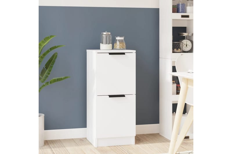 beBasic Skjenk hvit 30x30x70 cm konstruert tre - Hvit - Sideboard & skjenker