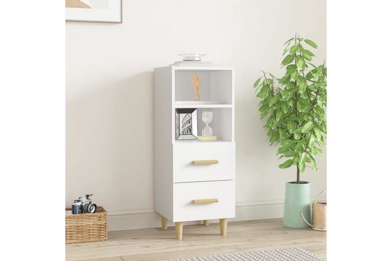 beBasic Skjenk hvit 34,5x34x90 cm konstruert tre - Hvit - Oppbevaring - Oppbevaringsmøbler - Sideboard & skjenker