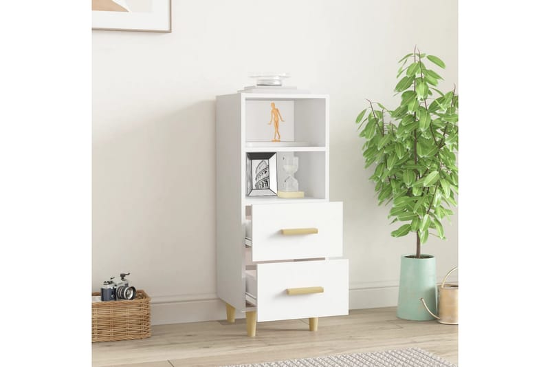 beBasic Skjenk hvit 34,5x34x90 cm konstruert tre - Hvit - Oppbevaring - Oppbevaringsmøbler - Sideboard & skjenker