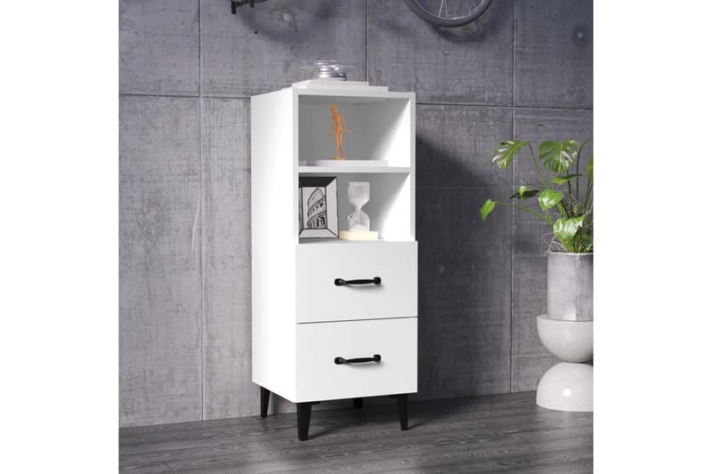 beBasic Skjenk hvit 34,5x34x90 cm konstruert tre - Hvit - Oppbevaring - Oppbevaringsmøbler - Sideboard & skjenker