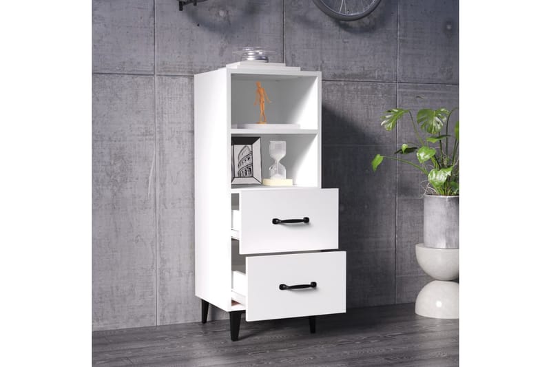 beBasic Skjenk hvit 34,5x34x90 cm konstruert tre - Hvit - Sideboard & skjenker