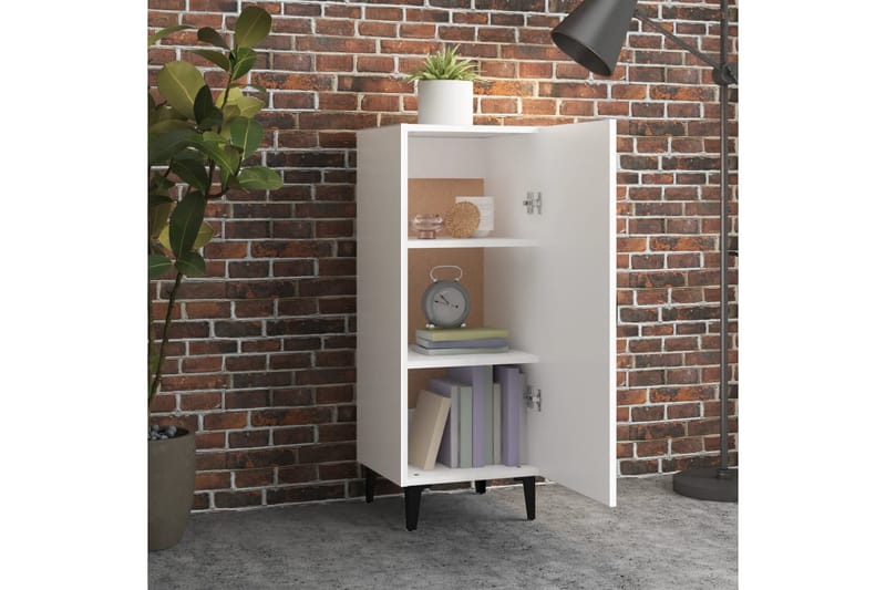 beBasic Skjenk hvit 34,5x34x90 cm konstruert tre - Hvit - Sideboard & skjenker