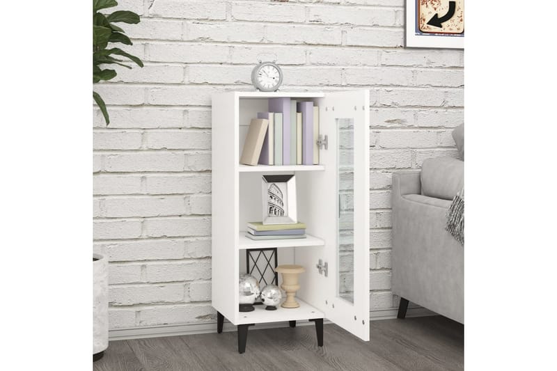 beBasic Skjenk hvit 34,5x34x90 cm konstruert tre - Hvit - Sideboard & skjenker