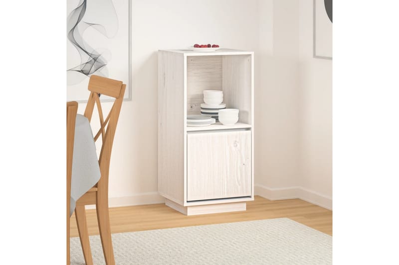 beBasic Skjenk hvit 38x35x80 cm heltre furu - Hvit - Oppbevaring - Oppbevaringsmøbler - Sideboard & skjenker