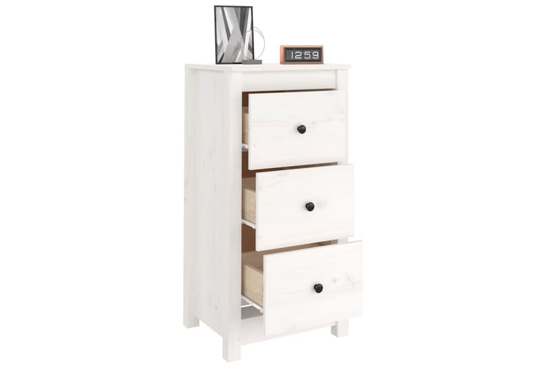 beBasic Skjenk hvit 40x35x80 cm heltre furu - Hvit - Oppbevaring - Oppbevaringsmøbler - Sideboard & skjenker