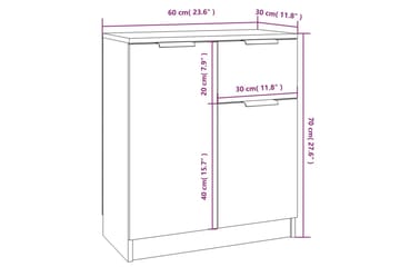 beBasic Skjenk hvit 60x30x70 cm konstruert tre - Hvit - Oppbevaring - Oppbevaringsmøbler - Sideboard & skjenker