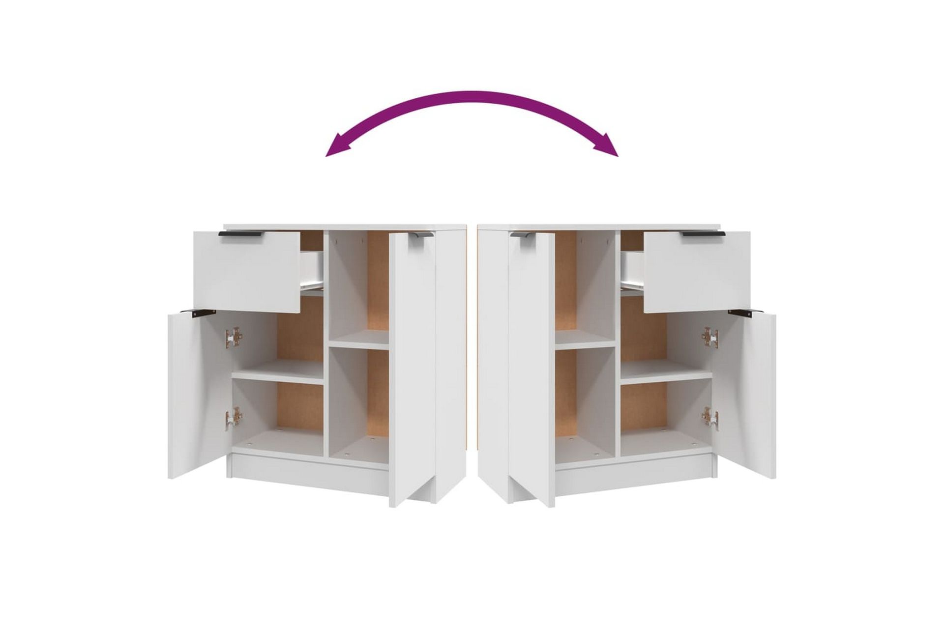 beBasic Skjenk hvit 60x30x70 cm konstruert tre - Hvit - Oppbevaring - Oppbevaringsmøbler - Sideboard & skjenker