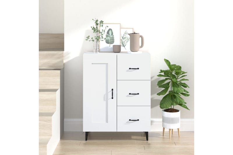 beBasic Skjenk hvit 69,5x34x90 cm konstruert tre - Hvit - Sideboard & skjenker