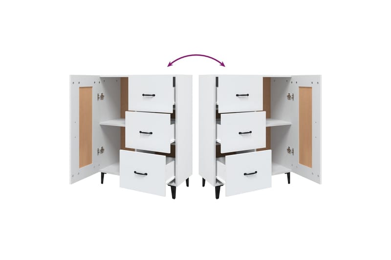 beBasic Skjenk hvit 69,5x34x90 cm konstruert tre - Hvit - Oppbevaring - Oppbevaringsmøbler - Sideboard & skjenker