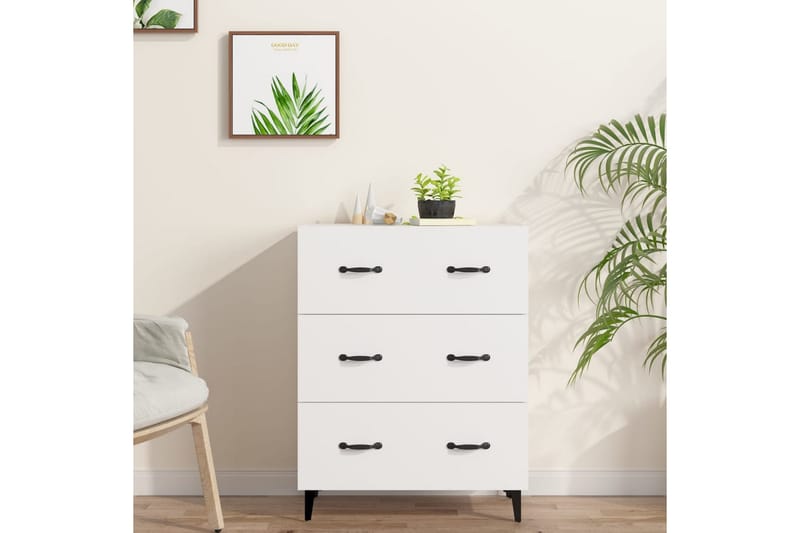 beBasic Skjenk hvit 69,5x34x90 cm konstruert tre - Hvit - Sideboard & skjenker