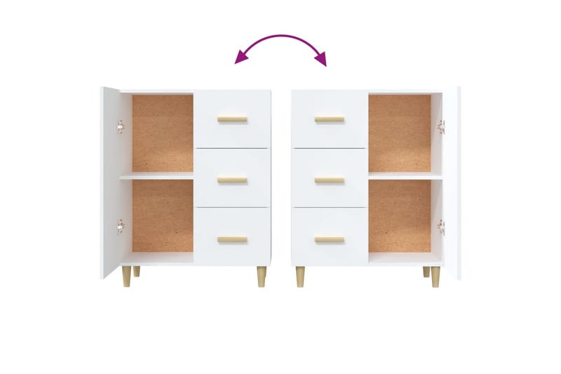 beBasic Skjenk hvit 69,5x34x90 cm konstruert tre - Hvit - Oppbevaring - Oppbevaringsmøbler - Sideboard & skjenker