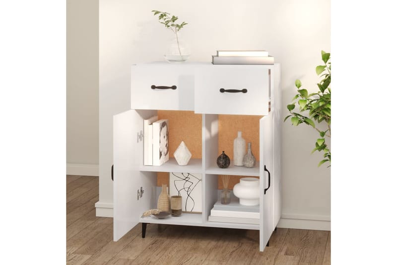 beBasic Skjenk hvit 69,5x34x90 cm konstruert tre - Hvit - Oppbevaring - Oppbevaringsmøbler - Sideboard & skjenker