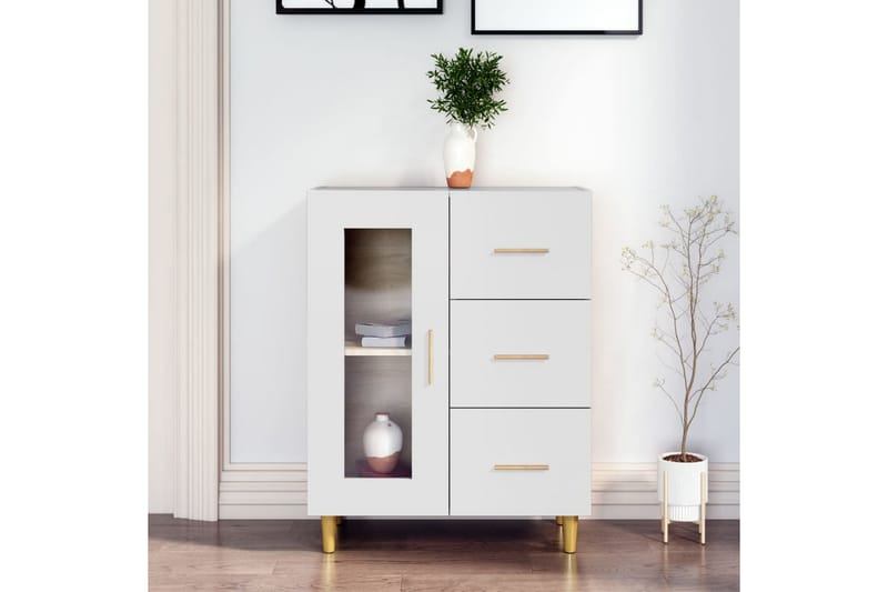beBasic Skjenk hvit 69,5x34x90 cm konstruert tre - Hvit - Oppbevaring - Oppbevaringsmøbler - Sideboard & skjenker