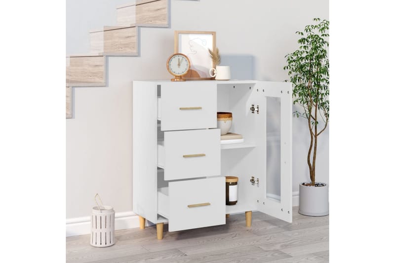 beBasic Skjenk hvit 69,5x34x90 cm konstruert tre - Hvit - Oppbevaring - Oppbevaringsmøbler - Sideboard & skjenker