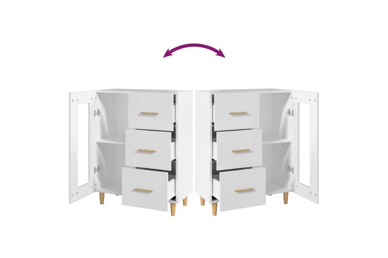 beBasic Skjenk hvit 69,5x34x90 cm konstruert tre - Hvit - Oppbevaring - Oppbevaringsmøbler - Sideboard & skjenker