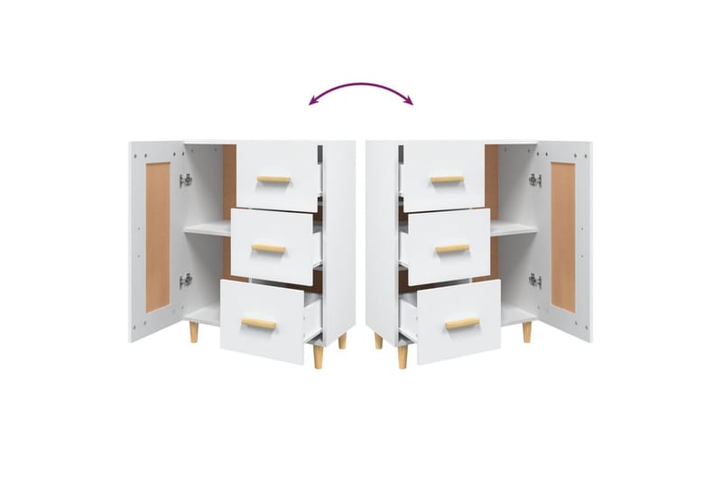 beBasic Skjenk hvit 69,5x34x90 cm konstruert tre - Hvit - Oppbevaring - Oppbevaringsmøbler - Sideboard & skjenker