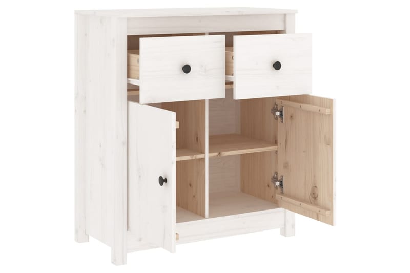 beBasic Skjenk hvit 70x35x80 cm heltre furu - Hvit - Oppbevaring - Oppbevaringsmøbler - Sideboard & skjenker