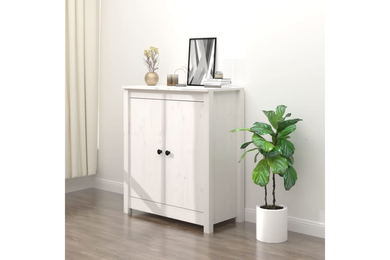 beBasic Skjenk hvit 70x35x80 cm heltre furu - Hvit - Oppbevaring - Oppbevaringsmøbler - Sideboard & skjenker