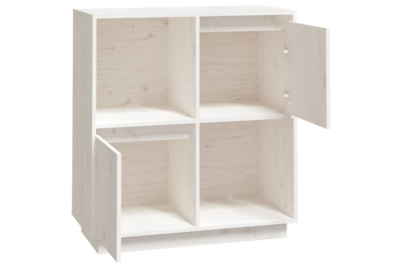 beBasic Skjenk hvit 74x35x80 cm heltre furu - Hvit - Oppbevaring - Oppbevaringsmøbler - Sideboard & skjenker