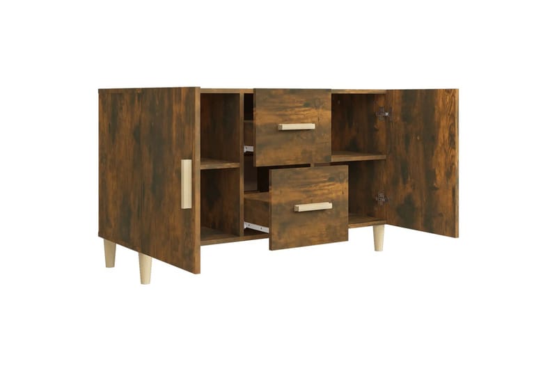 beBasic Skjenk røkt eik 100x36x60 cm konstruert tre - Brun - Oppbevaring - Oppbevaringsmøbler - Sideboard & skjenker