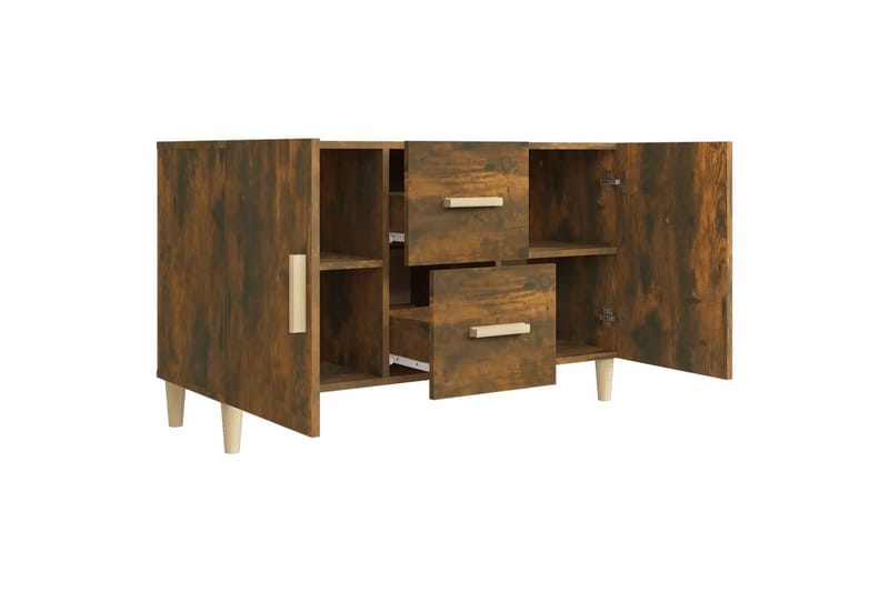 beBasic Skjenk røkt eik 100x36x60 cm konstruert tre - Brun - Sideboard & skjenker