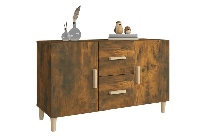 beBasic Skjenk røkt eik 100x36x60 cm konstruert tre - Brun - Sideboard & skjenker