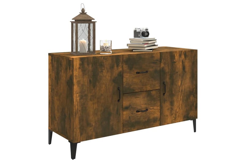 beBasic Skjenk røkt eik 100x36x60 cm konstruert tre - Brun - Oppbevaring - Oppbevaringsmøbler - Sideboard & skjenker