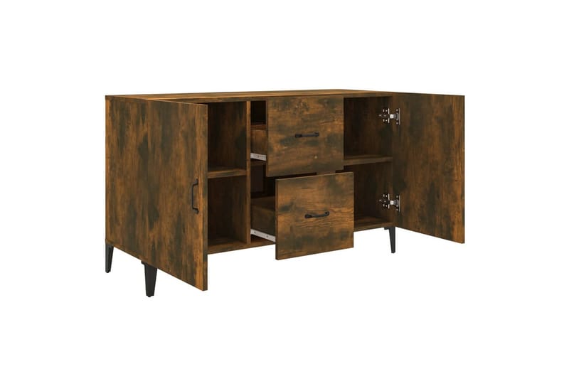 beBasic Skjenk røkt eik 100x36x60 cm konstruert tre - Brun - Sideboard & skjenker